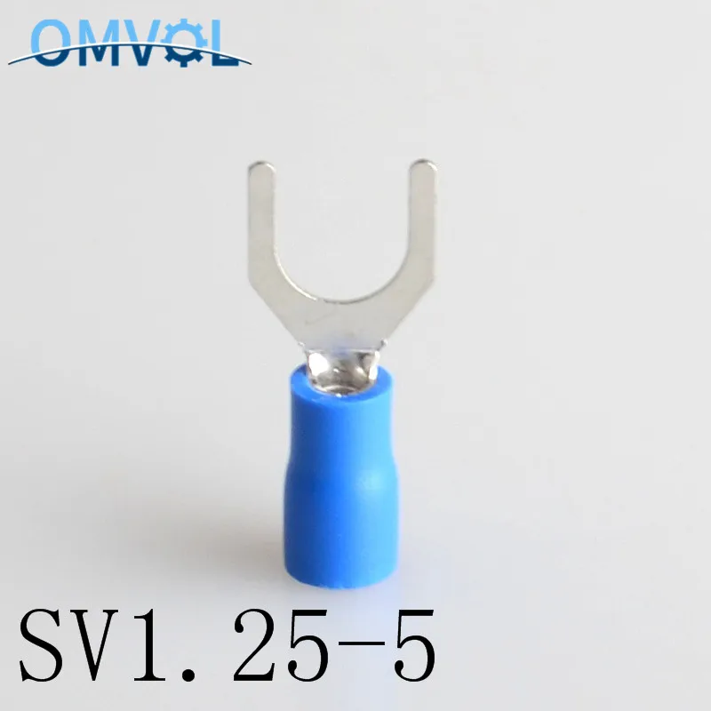 50 шт. SV1.25 5 желтый Furcate кабельный соединитель предварительно изолирующая вилка
