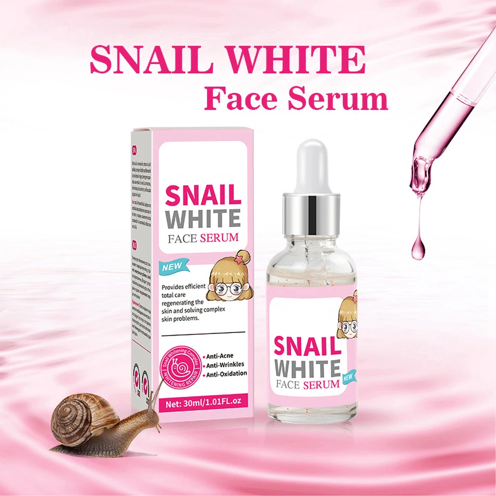 

Snail White Face Serum Moisturizing Anti-Wrinkle Anti-Aging Whitening Essence Face Cream Brighten Skin Tone