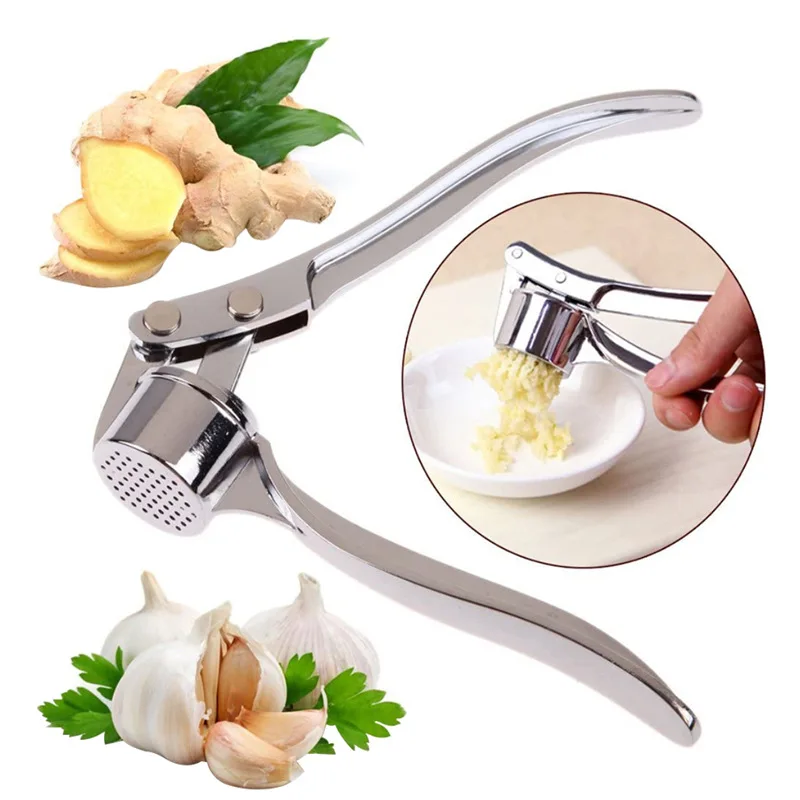 

1PC Zinc Alloy Handheld Garlic Presses Crusher Manual Garlic Ginger Squeezer Vegetables Masher Mincer Home Kitchen Accessories