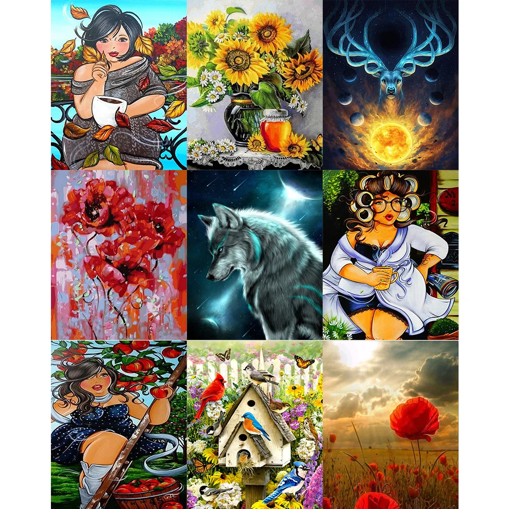 

Алмазная 5D Вышивка «сделай сам», картина с круглыми стразами, с мультяшными животными, пейзажами, рождественские подарки, ZT026