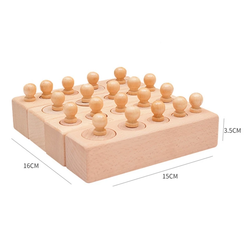

Baby Montessori Wooden Cylinder Socket Puzzles Toys Color Cognitive Matching Games Geometric Shape Educational Toy for Kids