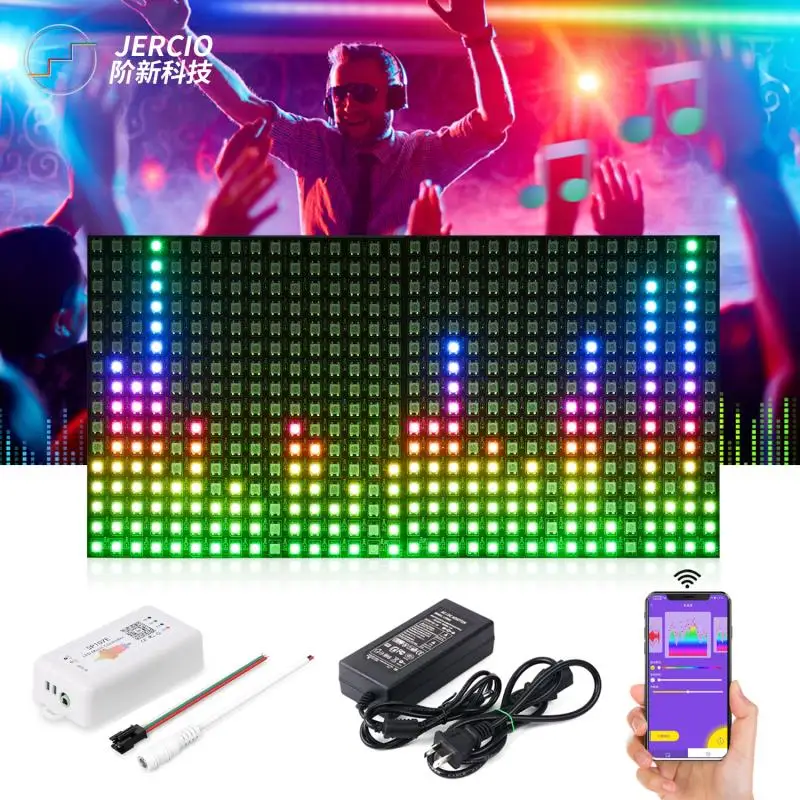 Гибкая матричная панель WS2812B RGB 16x16 пикселей, эко светодиодный модуль WS2812 IC Индивидуально Адресуемая DC5V - изображение