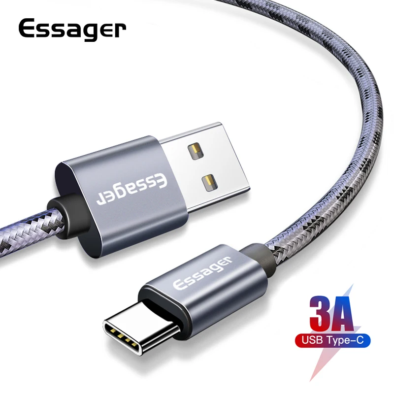 Essager 3A usb type-C кабель 3 м кабель передачи данных для быстрой зарядки для samsung S9 S8 huawei Xiaomi Lg One plus 5 6 t USB C кабели зарядного устройства