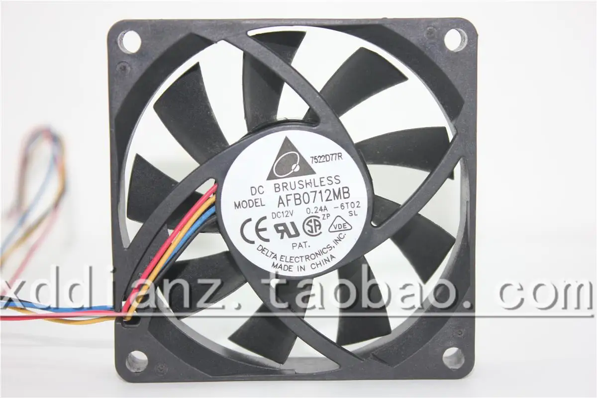

AFB0712MB 7015 12V 0.24A 70 * 15mm original cooling fan four lines