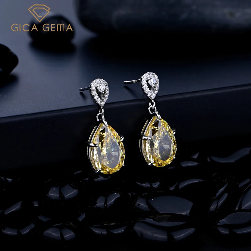 

Женские серьги-подвески из серебра 100% пробы с бриллиантами, 9 х13 мм