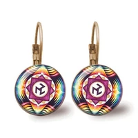 new retro sacred geometry antahkarana symbol earrings pendant earrings female chakra pendant meditation jewelry souvenirs