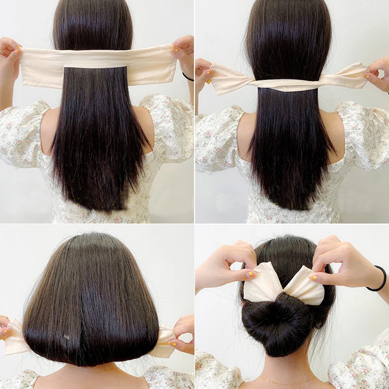 

Fashion Headband Bow Fabric For Women HairBands Lazy Hair Band Sweet Printed Plate Hair Device Stewardess Headdress Accessories