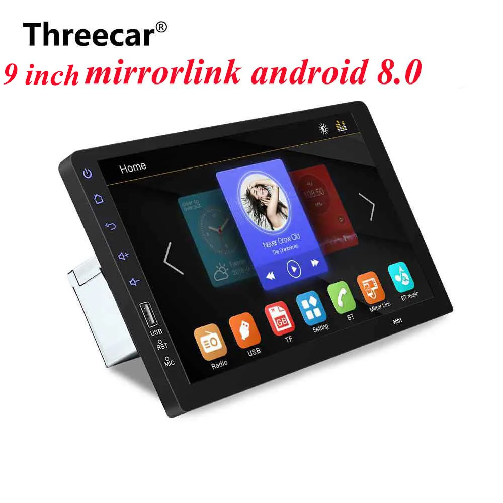 " сенсорный Mirrorlink iphone Авто Аудио плеер Bluetooth USB камера заднего вида автомобиля радио MP5 плеер один Din Авторадио без Android - Цвет: 9 inch