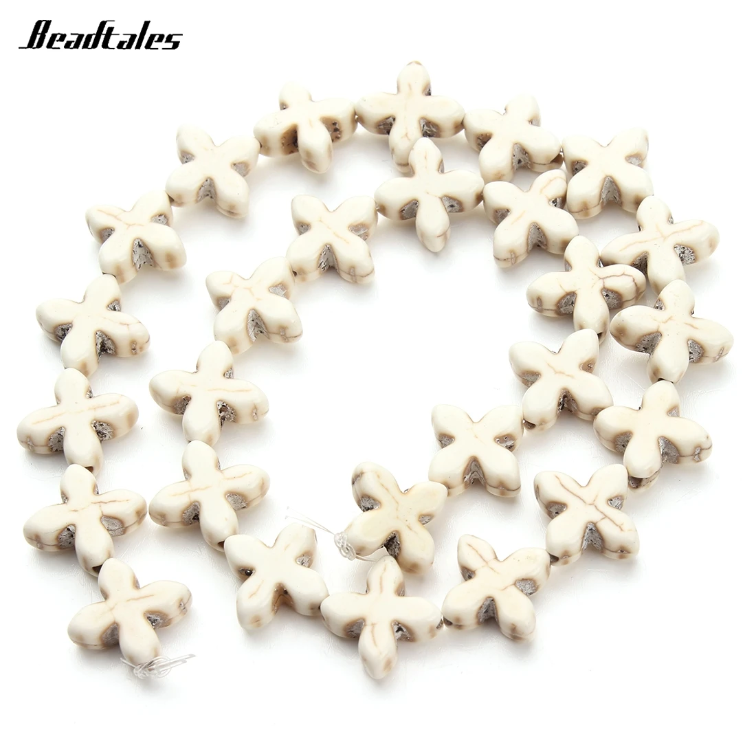 Beadtales approx.29 шт/упаковка натуральный белый крест Howlite камень свободный разделитель