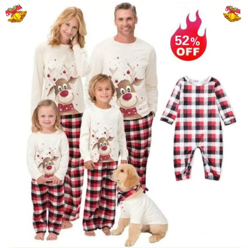 

Xmas Family Christmas Matching Pajamas Set Sleepwear 2PCS Sets Top+Pants Men Women Kids Baby Family Matching Clothes Outfits