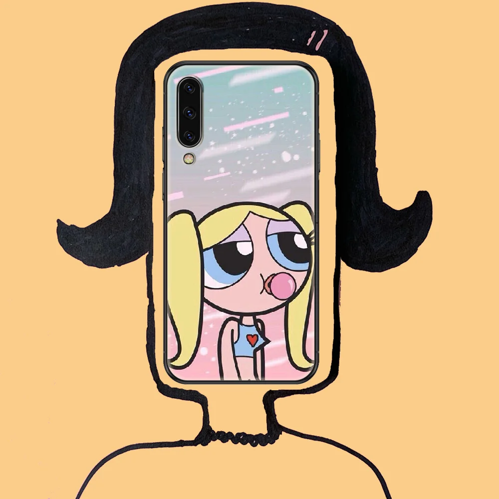 

Girl Powerpuf Lovely Phone case For Samsung Galaxy A 3 5 7 8 10 20 21 30 40 50 51 70 71 E S 2016 2018 4G black tpu cell cover