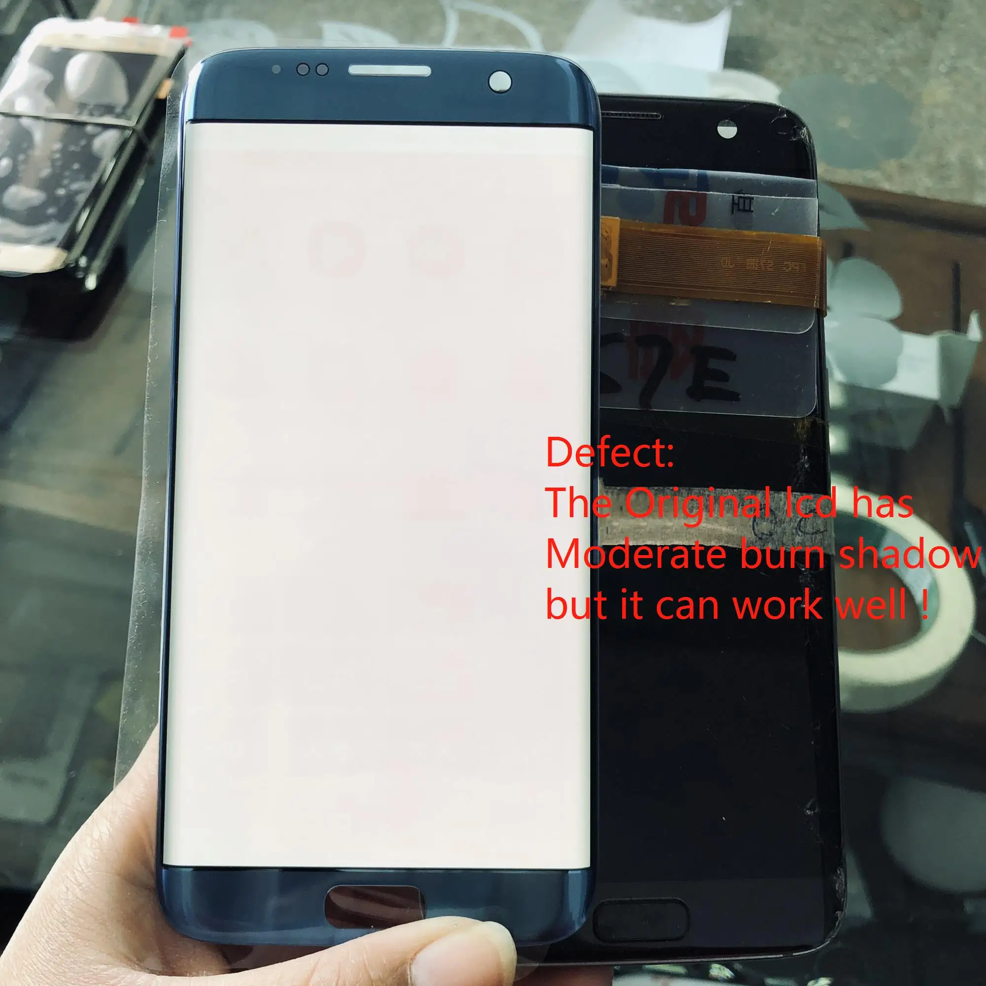 Оригинальный дисплей 5 дюйма с выжиганием теней для SAMSUNG s7 edge G935 G935F AMOLED ЖК +