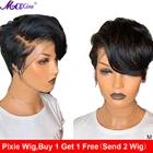 Короткий парик фея, человеческие волосы, макстрин, волосы, вырез фея, вьющийся, Боб, кружевной передний парик, 150% прозрачный, HD кружевной передний парик из человеческих волос