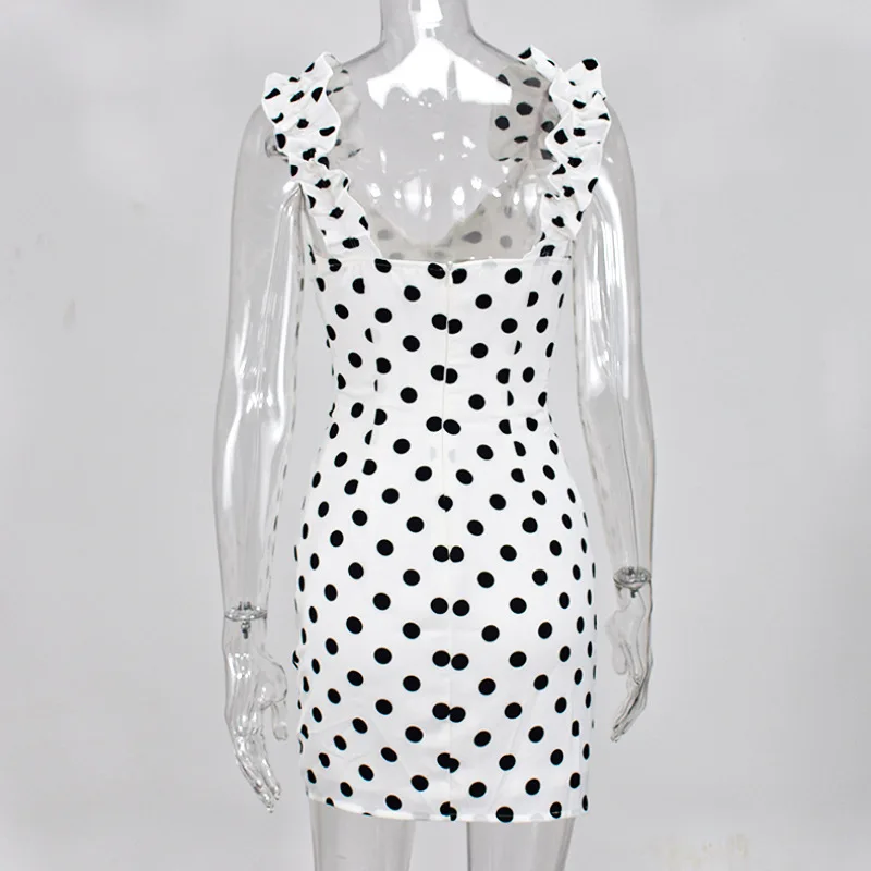 

free shipping 2020 joocar sexy women v neck dot short sleeve bodycon dress JC1368