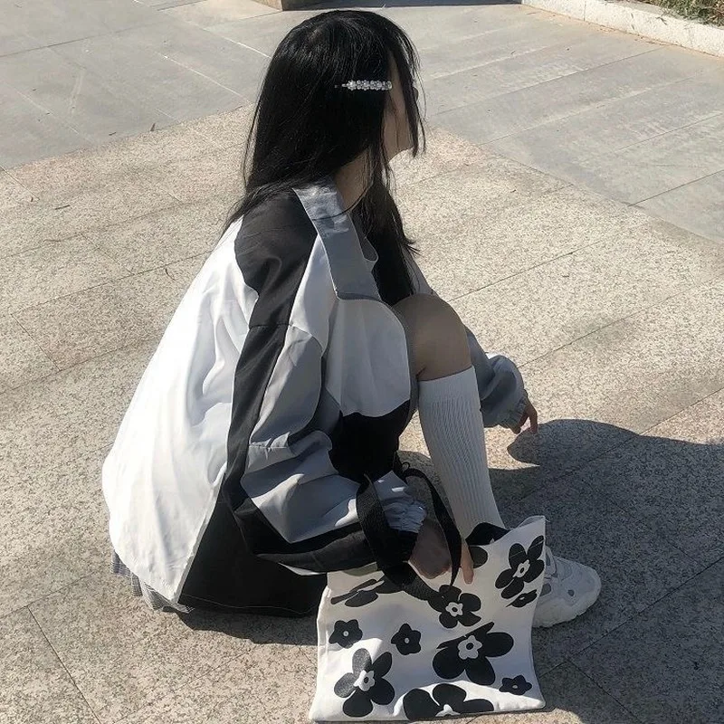 

Basic Jackets Women Harajuku Spring Summer Sun-proof Chic Patchwork Design Daily Teens Outwear Ins Simple Zipper Womens Jacket