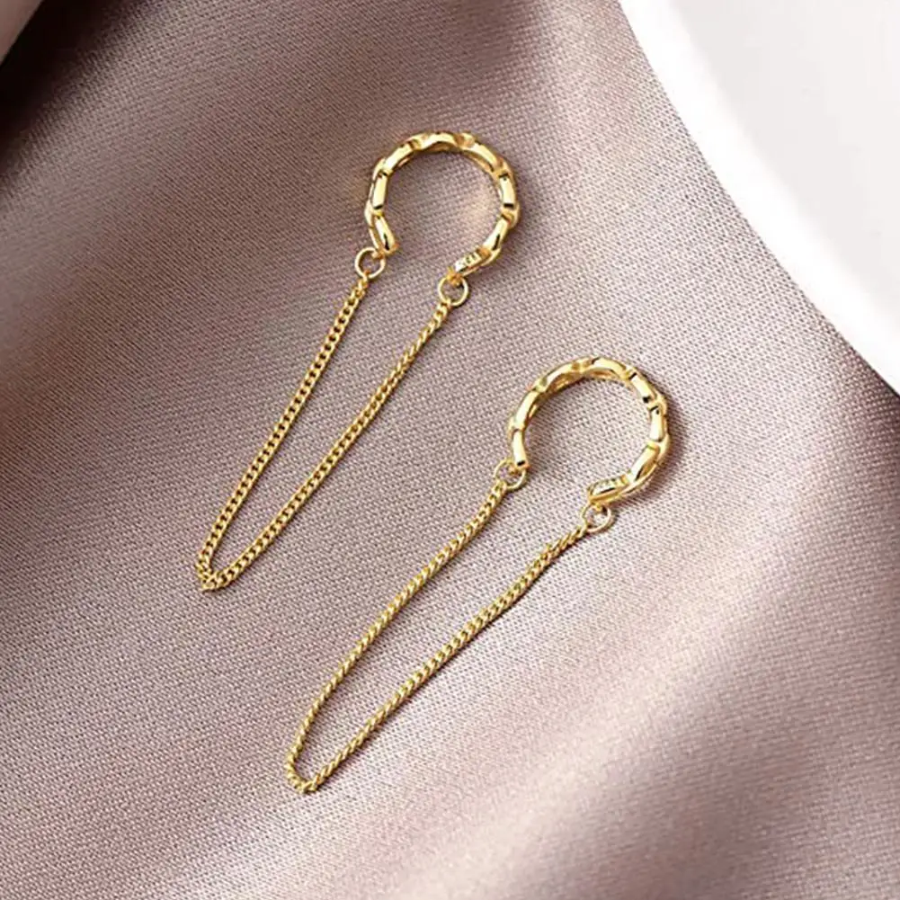 

2021 Vintage Geometric Star Chain Tassel Clip Earrings Cuff WomenFashion Fake Party Piercing Gift Earbone Bohemian Ear Jewe K3O8