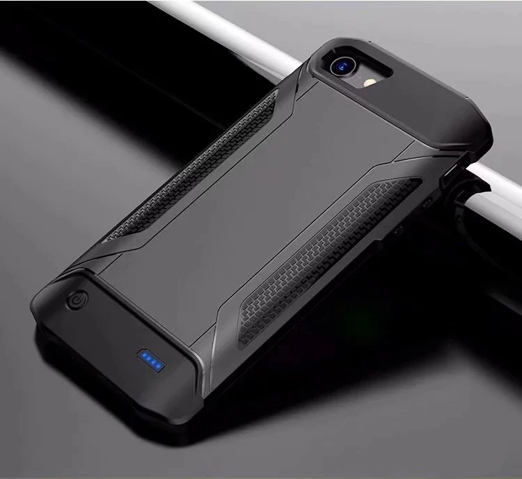 Чехол для зарядного устройства для iPhone 6, 6 s, ультра тонкий ударопрочный внешний аккумулятор, чехол для iPhone 7, 8, запасной внешний спортивный чехол для зарядного устройства - Цвет: Темно-серый