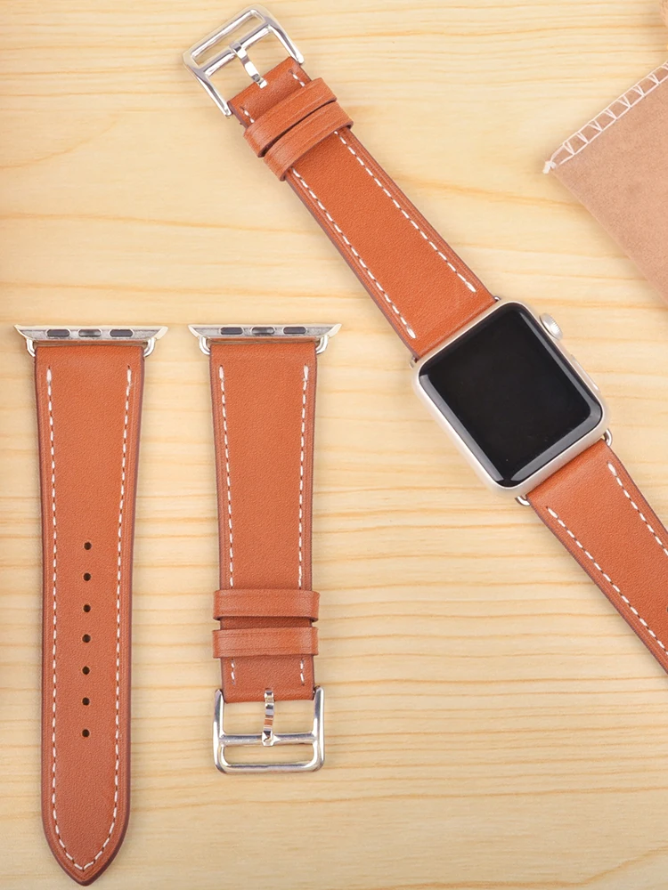 Ремешок из натуральной кожи для apple watch series 3 2 1 iwatch 4 Сменный ремень 5 40 мм 44