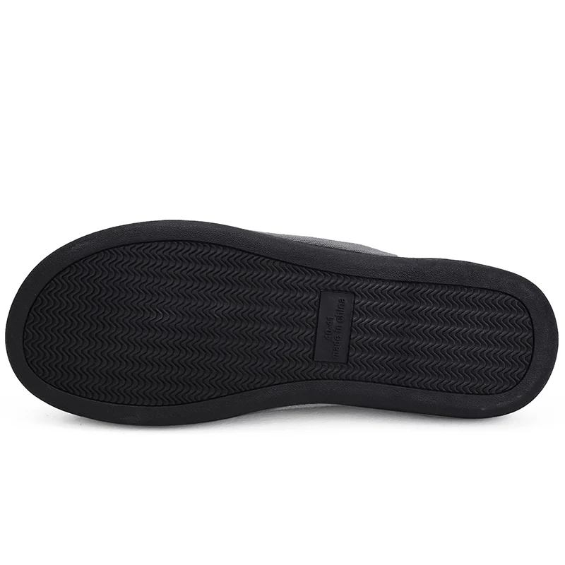 Тапочки мужские домашние теплые хлопок ткань без застежки удобные тапочки для