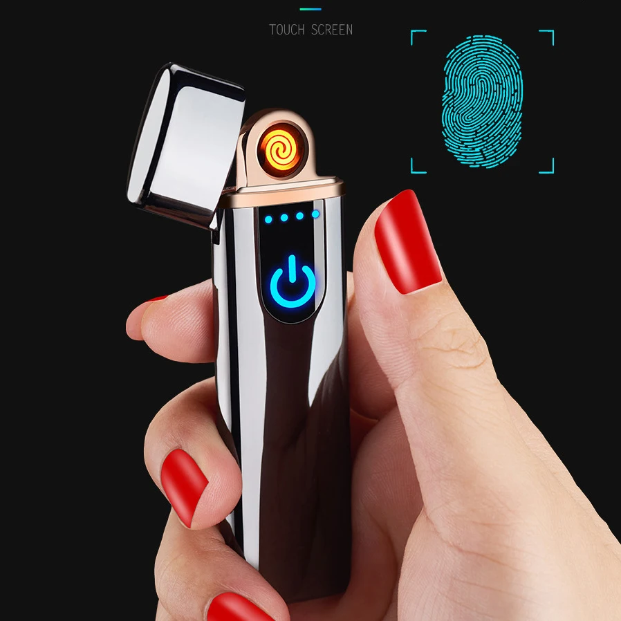 Импульсная дуговая USB Зажигалка Ветрозащитная электрическая зажигалка плазменная перезаряжаемая беспламенная металлическая электронная сигарета пьезо-зажигалка