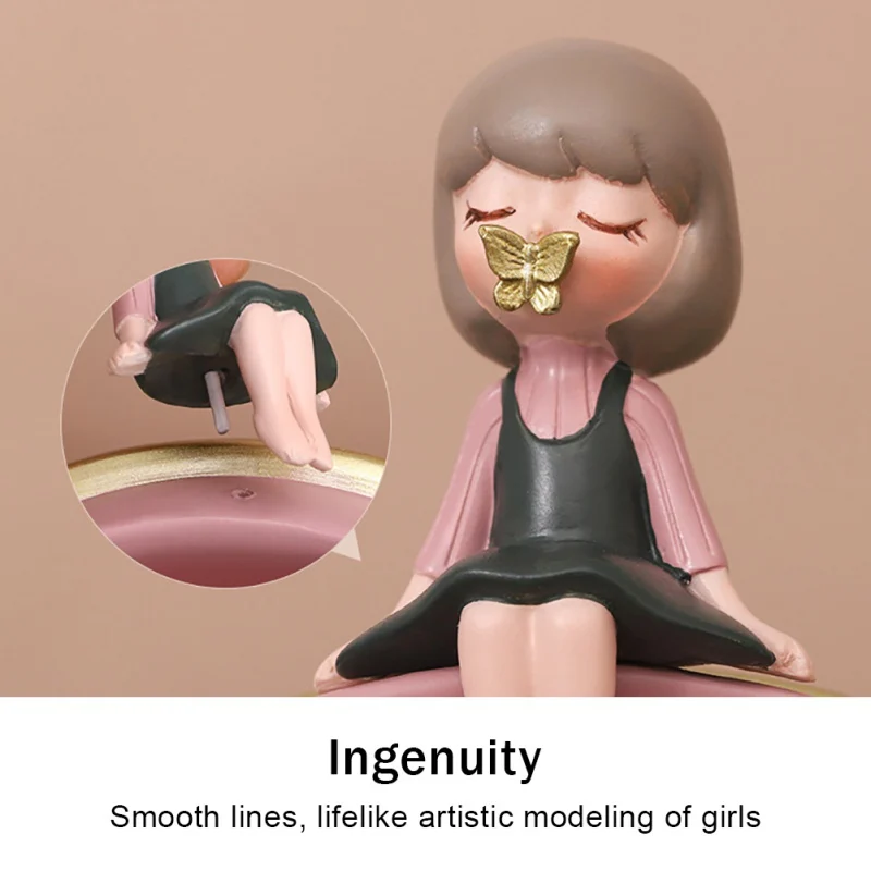 

Modern Resin Bubble Girl Candy Storage Box Figurine Round Home Entrance Key Small Object Storage Box Sculpture Ornament