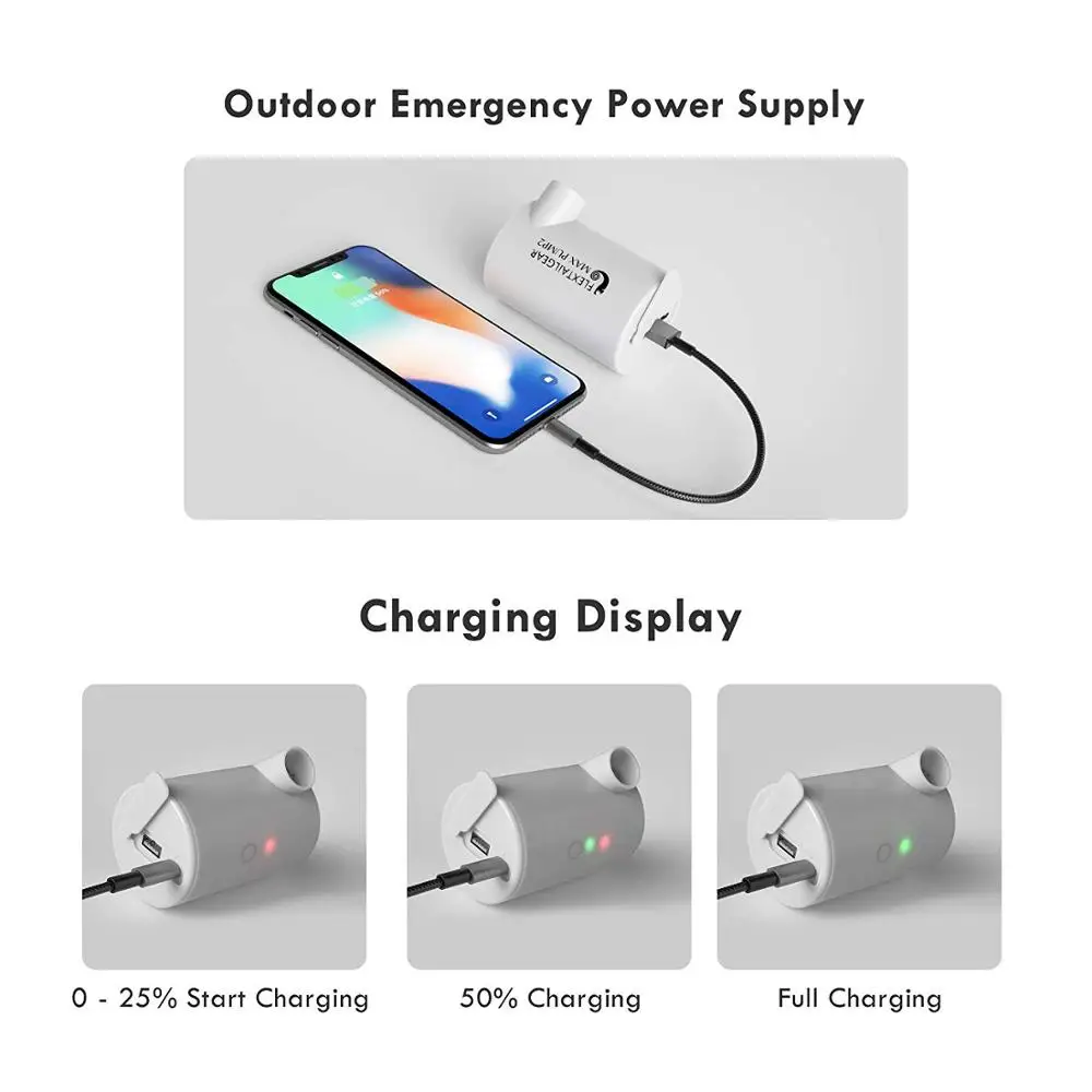 MAX Pump 2 Portable Air Pump USB Rechargeable Inflate Deflate for Air Mattress Swimming Ring Air Bed Camping Mat Sleeping Pad