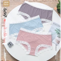 ladies fashion sexy ice silk underpants pure cotton crotch mid waist japanese lace edge girls summer underwear underwear