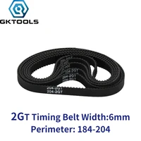 gktools c 5 3d printer gt2 6mm 2gt timing closed loop rubber belt length 184 186 188 190 192 194 196 198 200 202 204mm