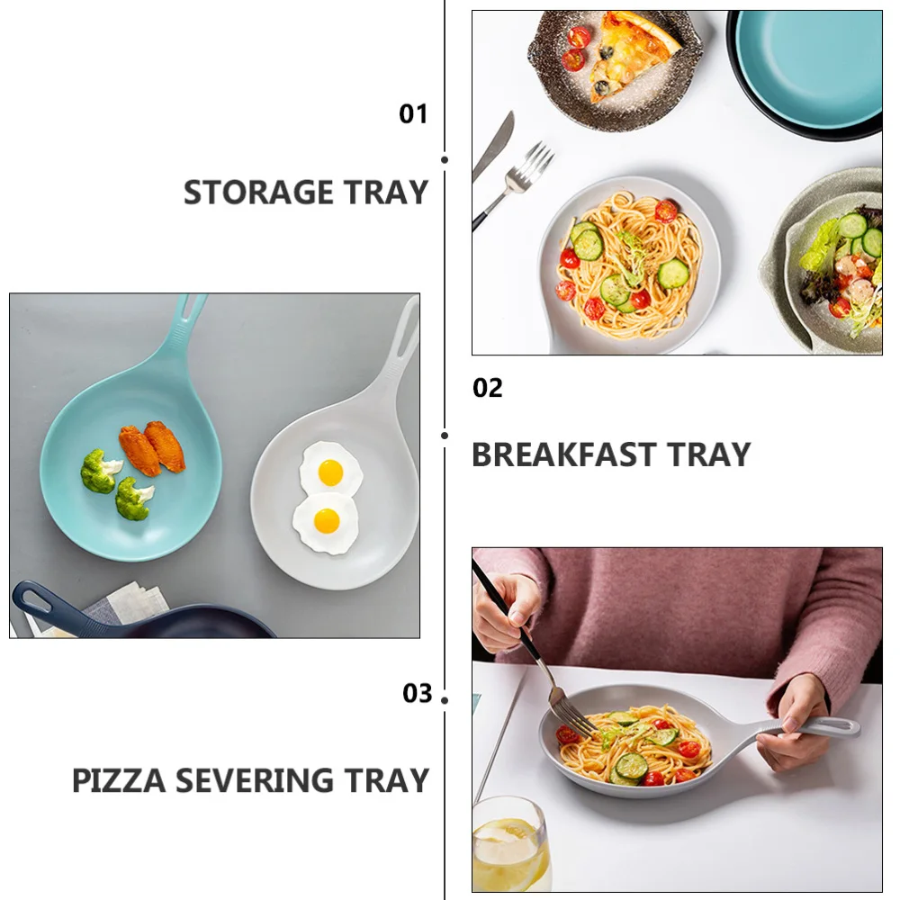 

1pc Ceramic Pizza Tray Dinner Plate Steak Plate Food Servicing Tray (Grey)