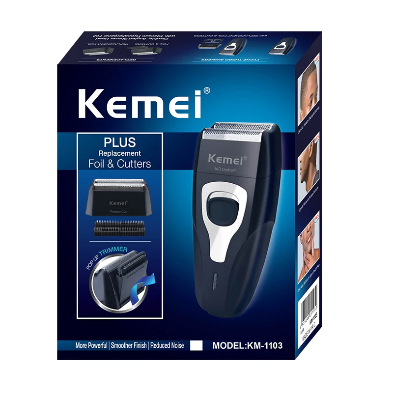 Kemei Мужская Профессиональная перезаряжаемая электробритва с двумя концами