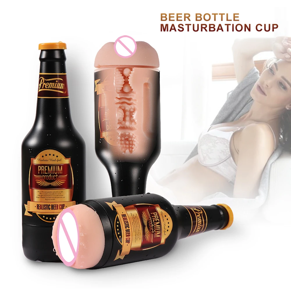 Портативная пивная бутылка чашка для мастурбации мягкая киска секс-игрушка