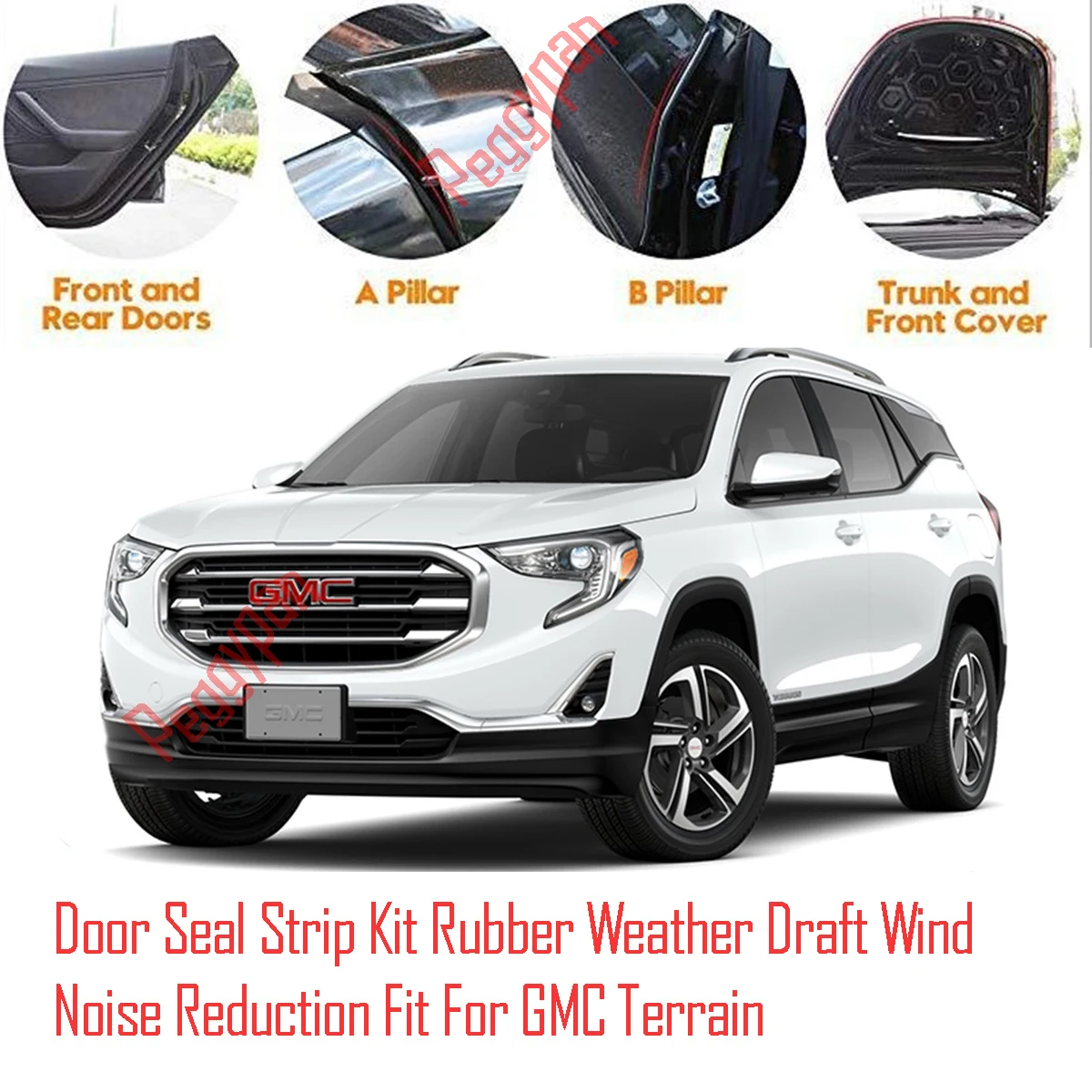 Door Seal Strip Kit Self Adhesive Window Engine Cover Soundproof Rubber Weather Draft Wind Noise Reduction Fit For GMC Terrain