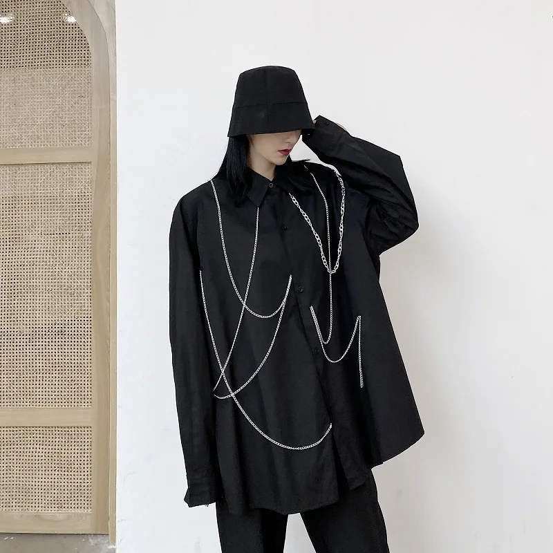 

Модные женские блузки 2020 размера плюс, свободная цепочка, темная винтажная Готическая рубашка в стиле панк, хип-хоп, женская одежда, верхняя ...