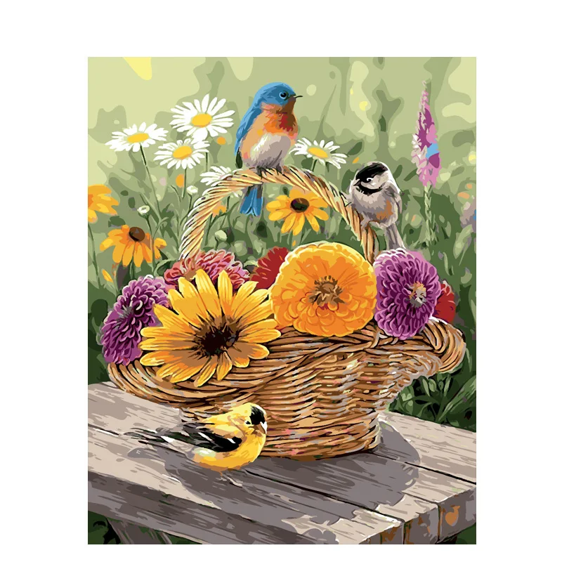

bird Painting By Number Flower And Animal HandPainted DIY Kits 40x50 Frame On Canvas Coloring Drawing Picture Decortion Wall Art