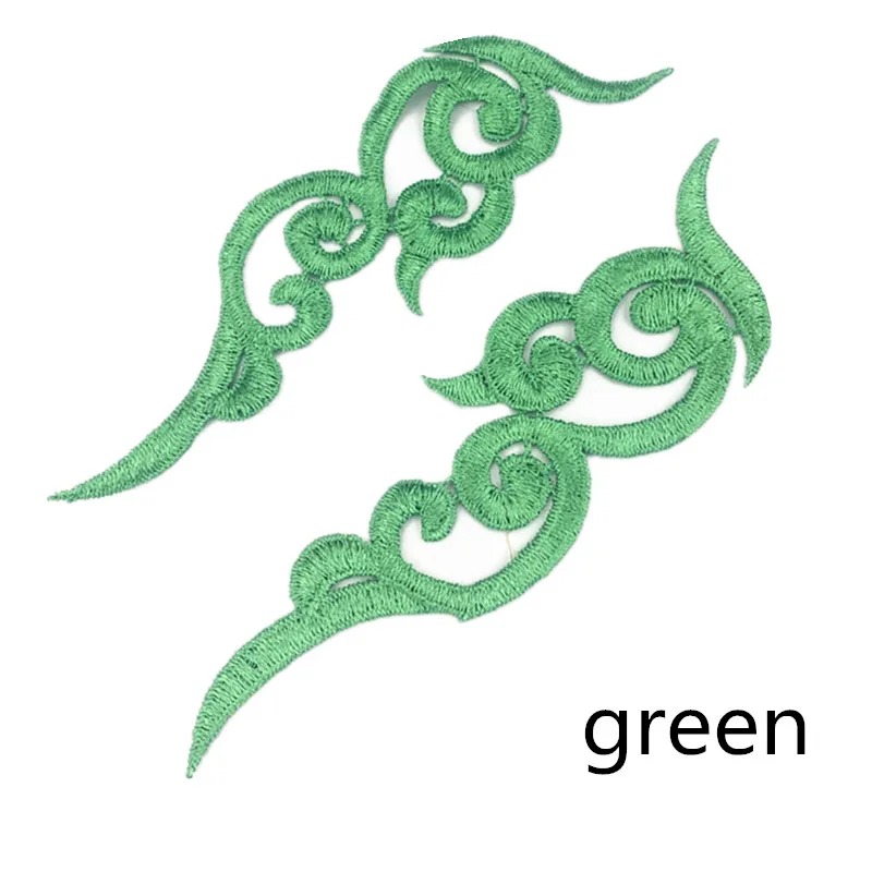 Green Zsbszc 20 зеркальные пары LP-1882 полиэстер Ткань Цветы нашивки красочные облака craf белый черный кружево Аппликация аксессуары DA003 - Цвет: Green