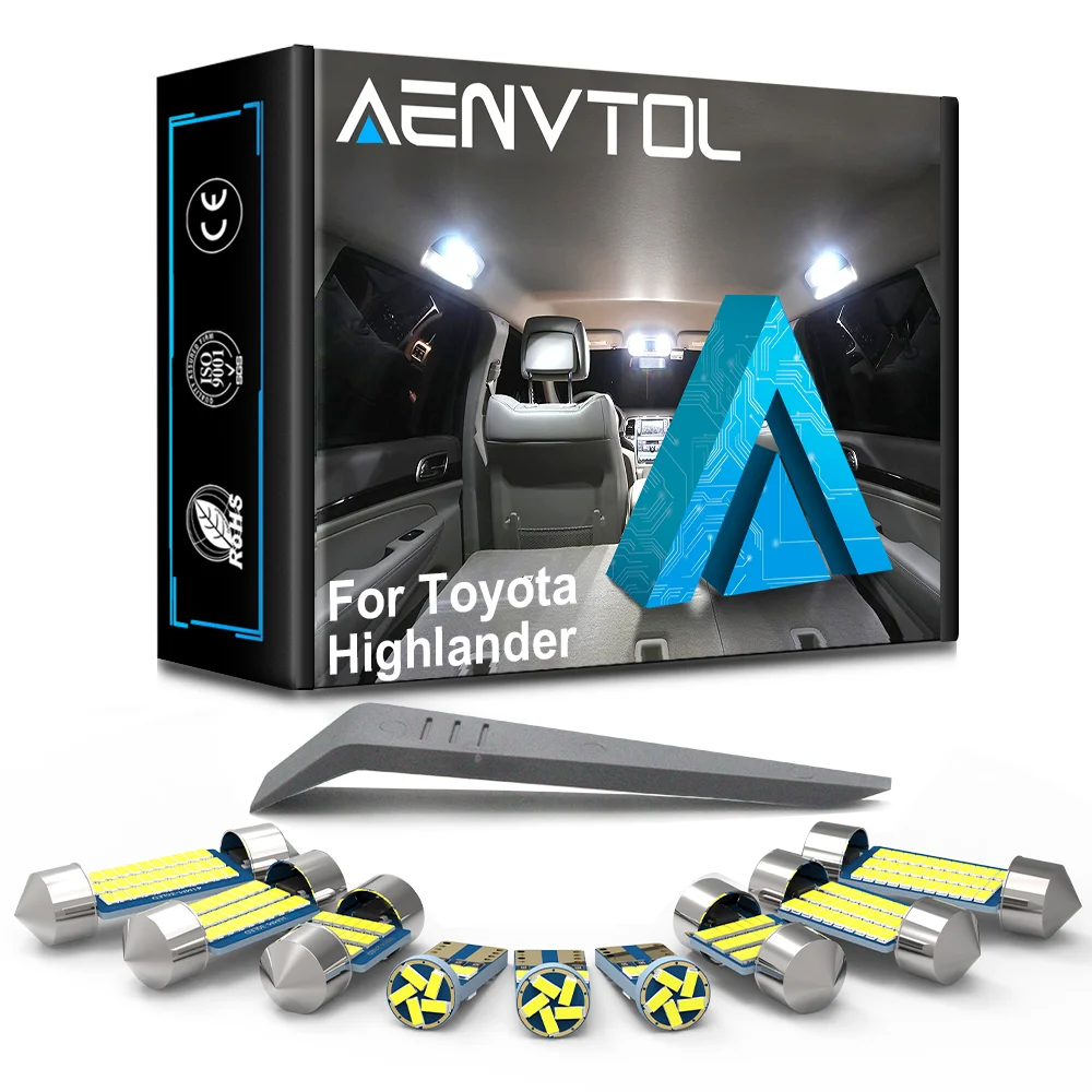 

AENVTOL Car LED Interior Light Canbus For Toyota Highlander Kluger 2001-2011 2012 2014 2015 2017 2018 2019 2020 2021 Accessories