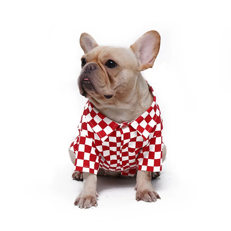 Одежда для домашних животных рубашка Красная белая клетчатая Толстовка собак