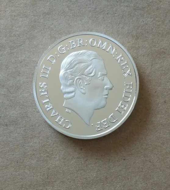 

British Empire Charles III Dragon Slayer Commemorative Silver Plated Coin Souvenir Challenge Collectible Coins Collection