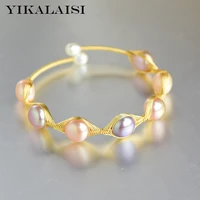 yikalaisi handmade bracelet natural freshwater pearl bracelet genuine 4 59 10mm pearl jewelry style for women