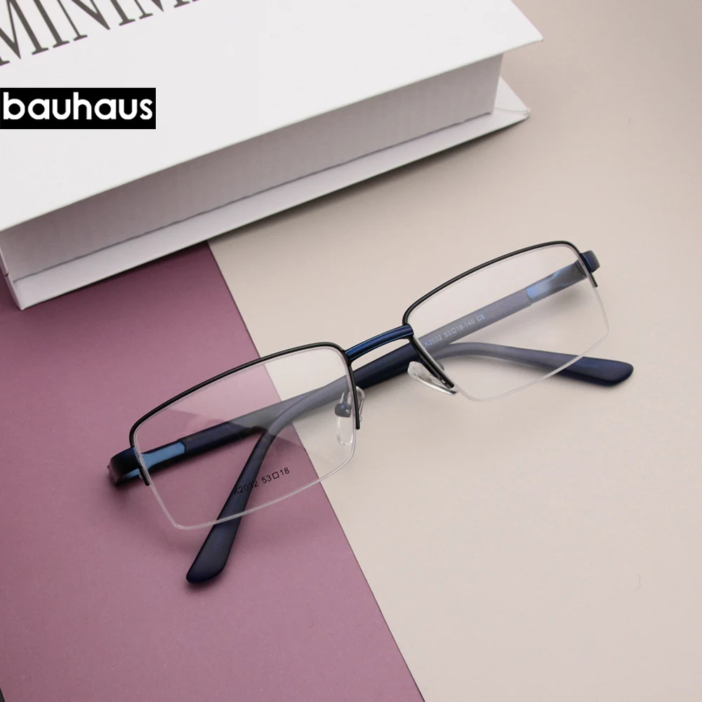 

K2032 Men Glasses Frame Ultralight Square Eye Myopia Prescription Eyeglasses Male Half Optical Frame