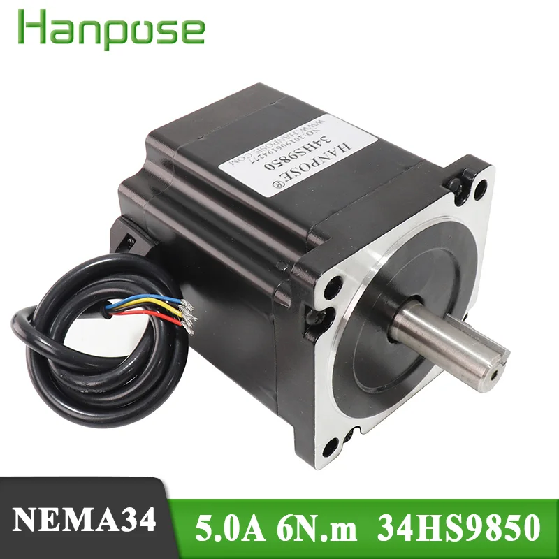 

86 Series motor NEMA34 stepper motor 34HS9850 4-lead 5A 6N.m /98mm 850Oz-in for 3D printer and CNC engraving milling machine