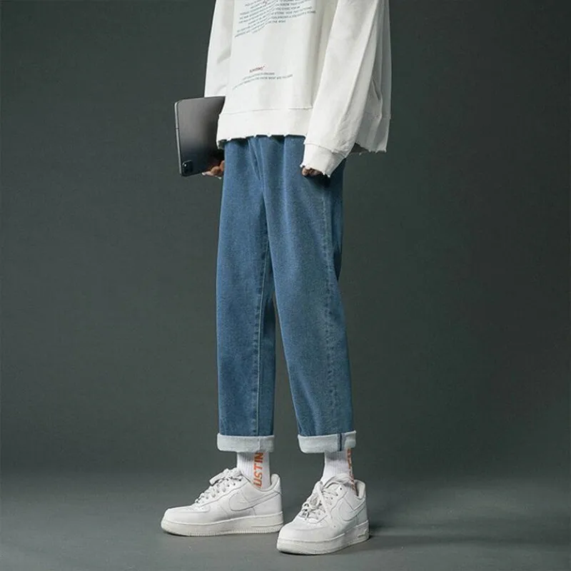 

2021 lovers Fashion Slim Jeans/Male High quality pure cotton Haroun pants/women slim fit Casual jeans Trousers Plus size S-2XL