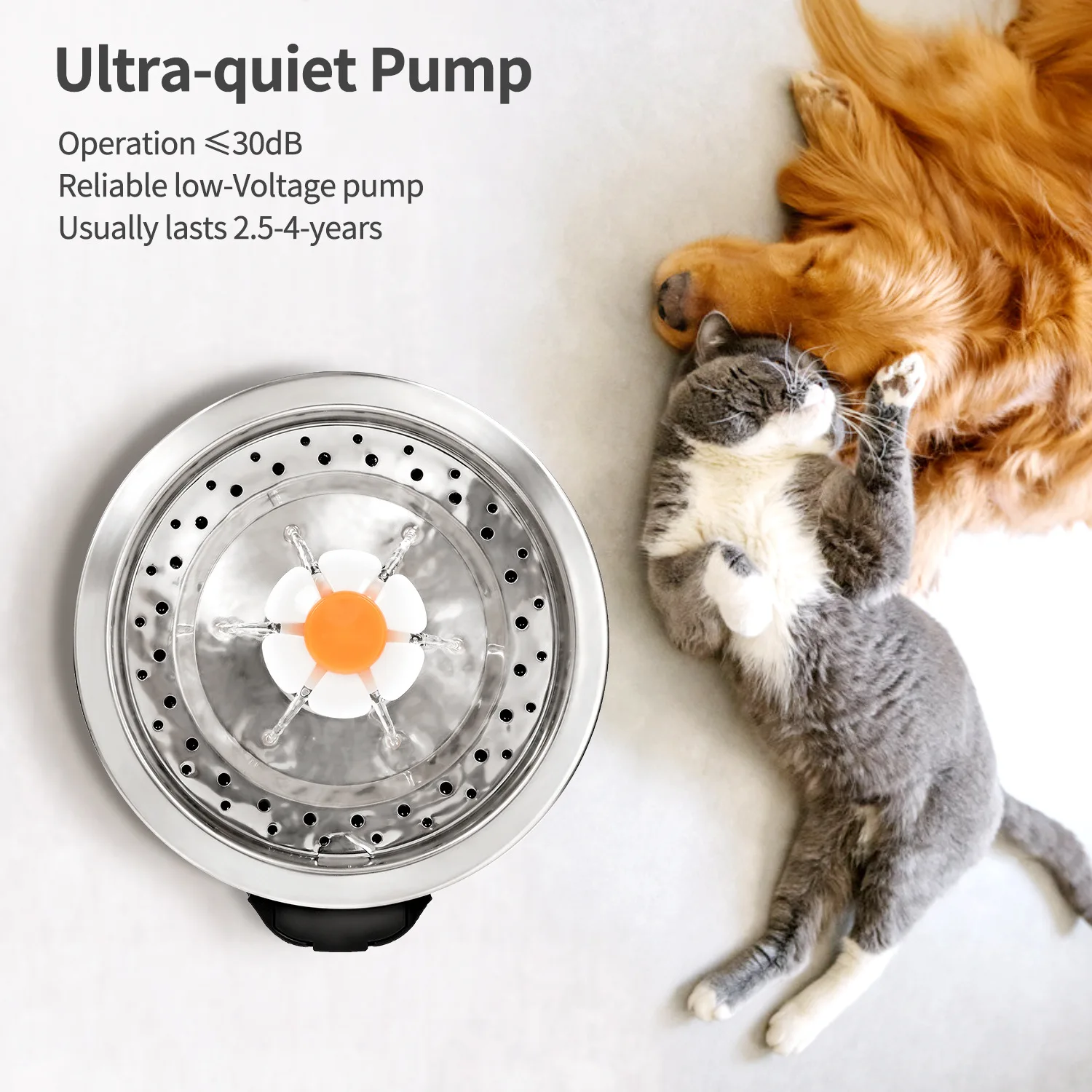 

Cat Water Fountain Dog Drinking Bowl Pet USB Stainless Steel Automatic Water Dispenser Super Quiet Drinker Dog Cat Auto Feeder