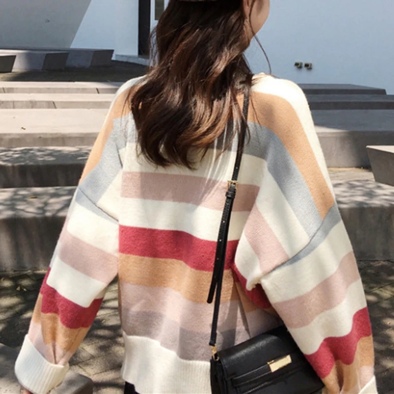 

Women Net Celebrity Pullover Lazy Wind Sweater Loose All-Match Jackets Sweater BMF88