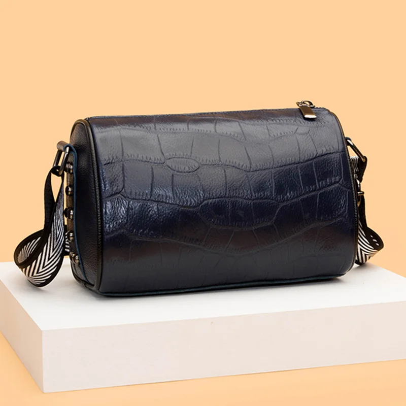 

Genuine Leather Tote Bag High Quality Stone Pattern Cowhide Ladies Handbags Luxury Women Shoulder Bag Small Female Crossbody Bag