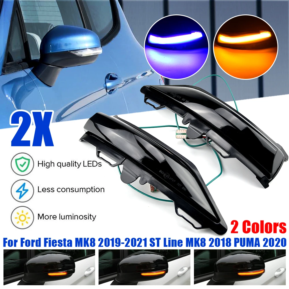 

Side Rearview Mirror Dynamic Indicator Blinker Flasher LED Turn Signal Sequential Light For FORD Fiesta MK8 MKVIII 8 2018-2021
