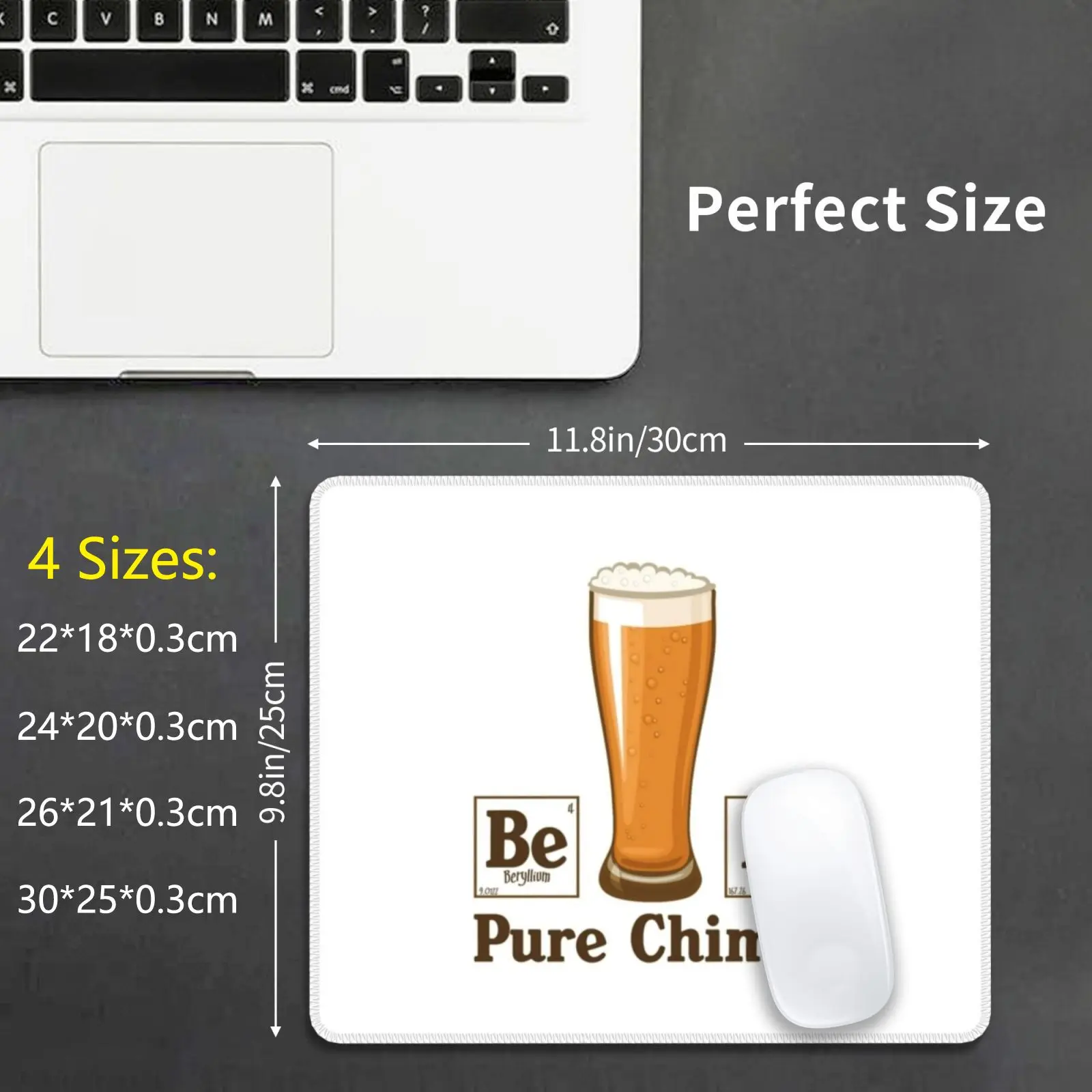 Чистый коврик для мыши химии, подушка для самостоятельной сборки с принтом, химия, пиво, чистый химия, бериллий, эрбиум, Уолтер, белый альбукер