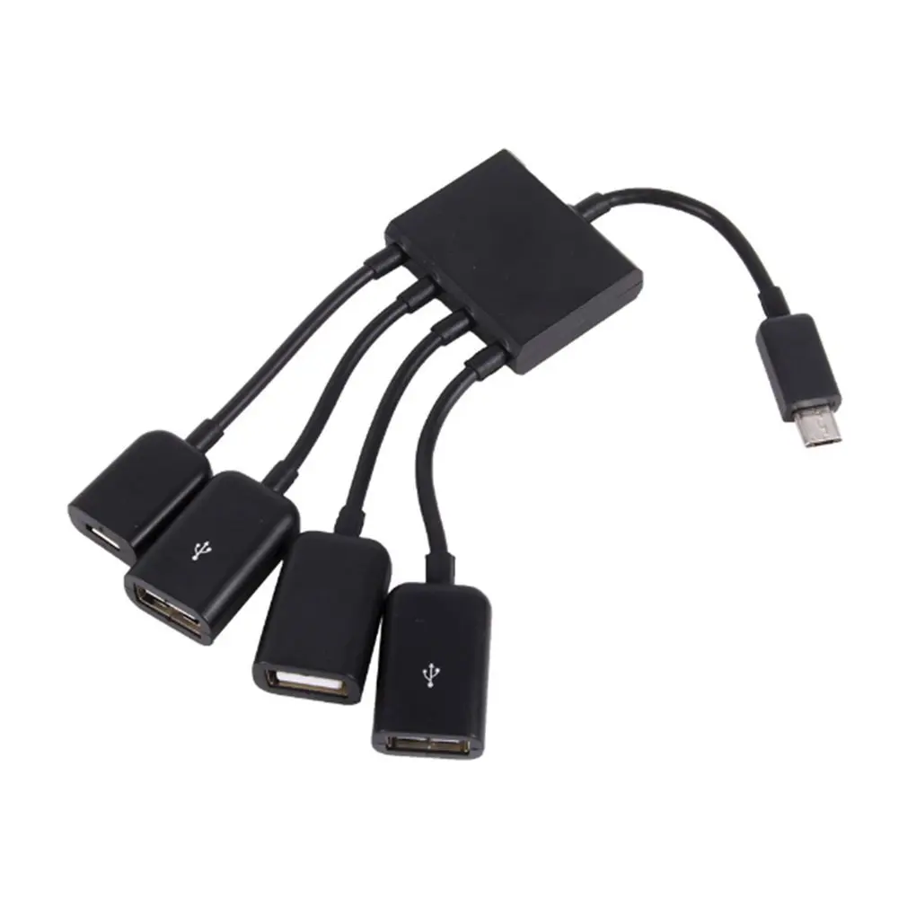 Кабель концентратор с разъемом Micro USB для зарядки OTG 3/4 порта адаптер смартфонов