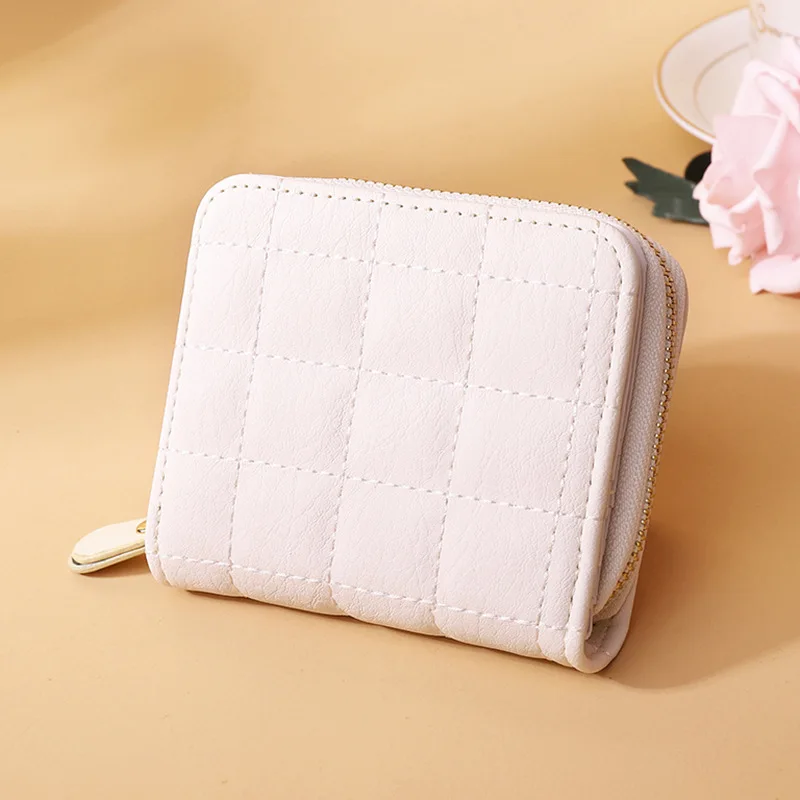 

Wallets for Women Luxury Designer Fashion Short Embroidered Clutch Bag PU Solid Color Female Card Bag Coin Purse
