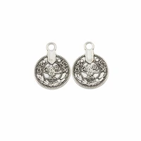 antique silver zinc alloy boho coin charm pendants 100pcs fashion jewelry diy fit bracelets necklace 17 5x23mm a 520